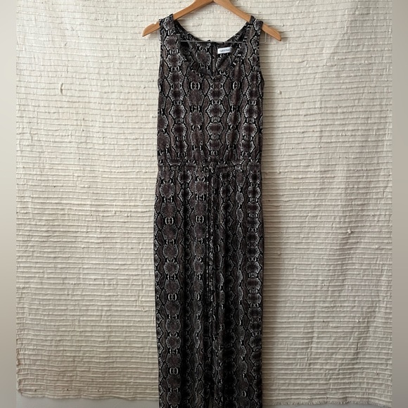 Snakeskin Print Jersey Jumpsuit Sz 10 by Calvin Klein - Picture 2 of 7